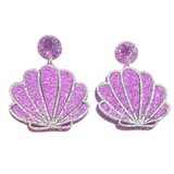 Glittery Mermaid Shell Earrings