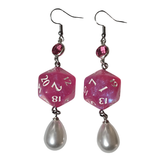 DnD Dice Drop Earrings - Silver