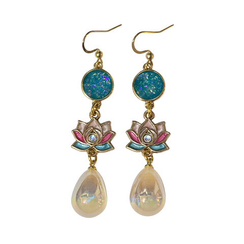 Lotus Drop Earrings