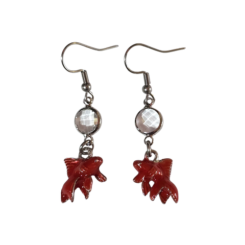 Floaty Goldfish Charm Earrings