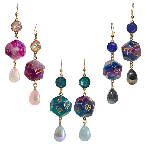 Astrology Dice Earrings