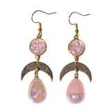 Crescent Moon Tear Drop Earrings