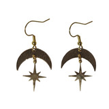 Crescent Moon & Star Earrings