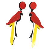 Tropical Red Parrot Earrings