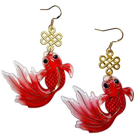 Swishy Goldfish Earrings