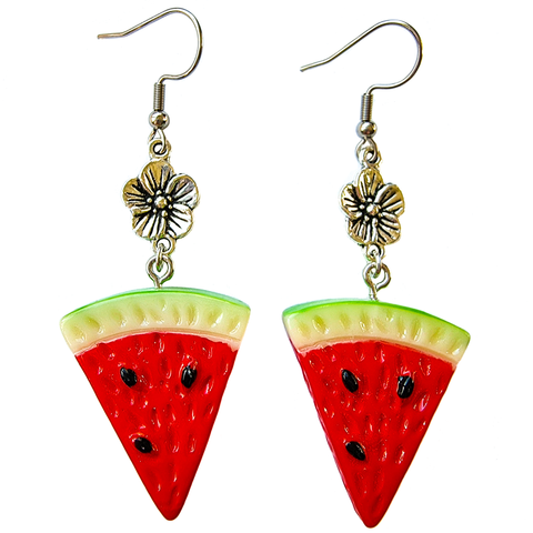 Juicy Watermelon Slice Earrings