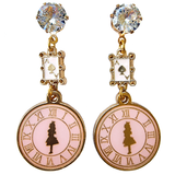 Round goes the clock in a twinkling! 🕰 Enamel Earrings