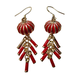 Lucky Red & Gold Lantern Earrings