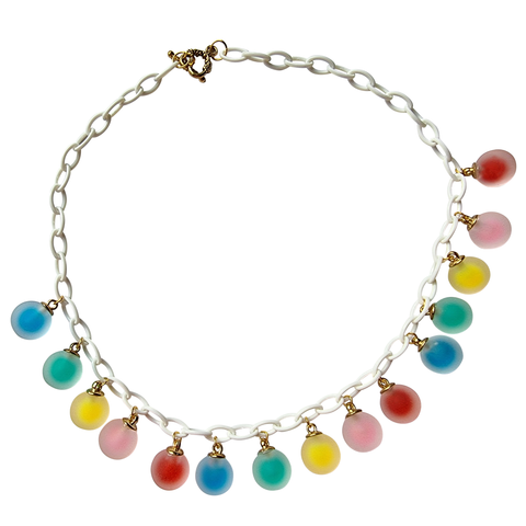 Rainbow Candy Ball Charm Necklace