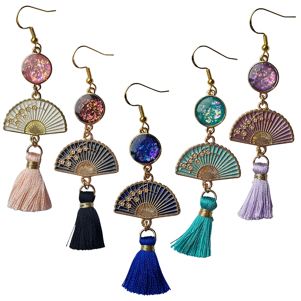Buy Gold Plated Green Beads Kundan Tassel Earrings online from Karat Cart